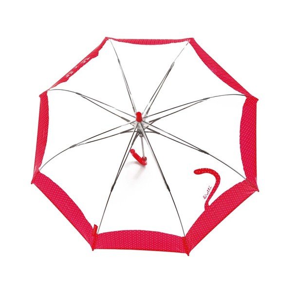 Birdcage Chat átlátszó gyerek esernyő piros részletekkel, ⌀ 74 cm-image-1
