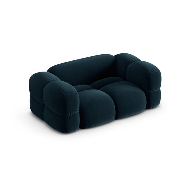 Sötétkék bársony kanapé 180 cm Loretto – Cosmopolitan Design-image-3