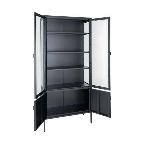 Fekete fém tálalószekrény 80x180 cm Brisbane – House Nordic-image-3