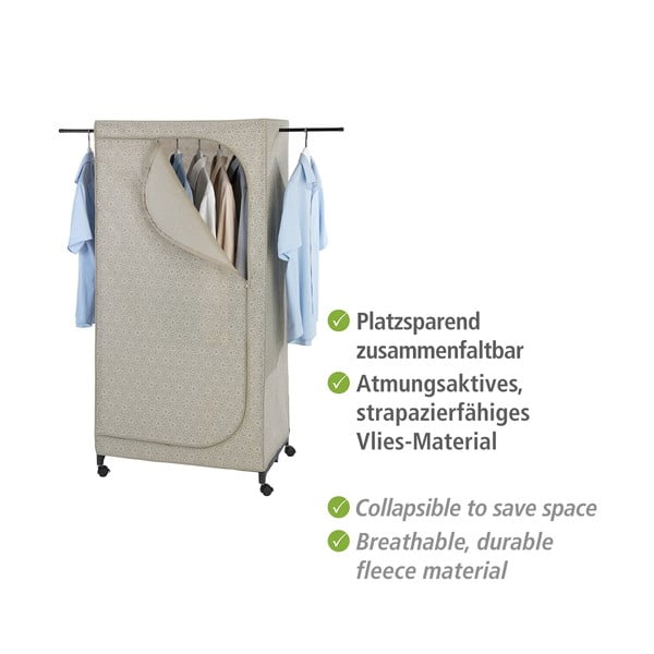 Bézs textil ruhásszekrény 75x160 cm Balance – Wenko-image-2