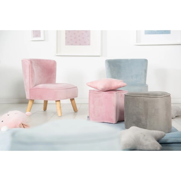 Világos rózsaszín bársony gyerek fotel Lil Sofa – Roba-image-2