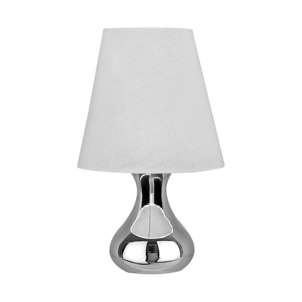 Krémszínű-ezüstszínű fém asztali lámpa textil búrával (magasság 36 cm) Nell – Premier Housewares-image-2