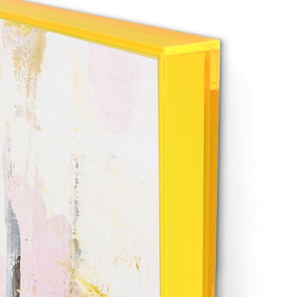 Nyomtatott keretezett vászon kép szett kézzel festett részletekkel 2 db-os 41,5x41,5 cm New Age Yellow – Malerifabrikken-image-2