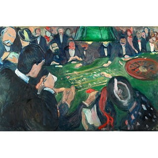 Edvard Munch - At the Roulette Table in Monte Carlo másolat, 40 x 26 cm