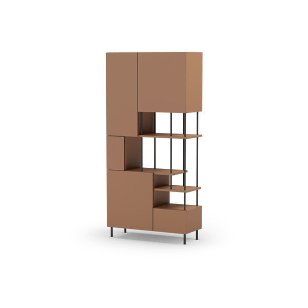 Téglavörös könyvespolc 84x175 cm Perla – Marckeric-image-2