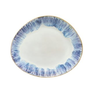 Brisa fehér-kék agyagkerámia ovális tányér, ⌀ 27 cm - Costa Nova
