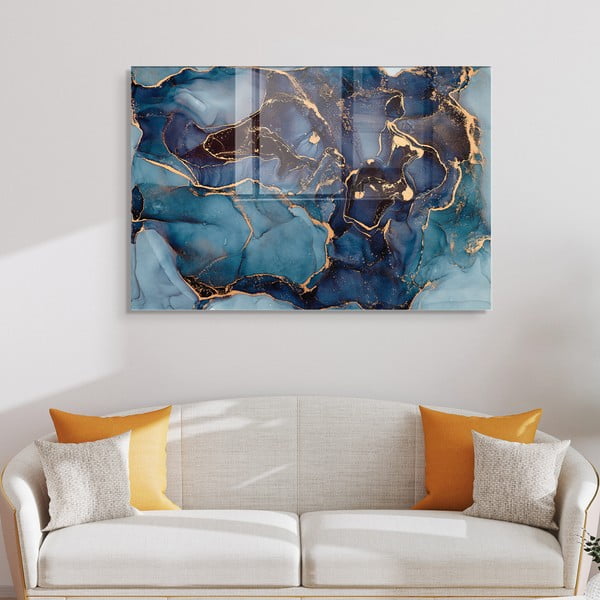 Üveg kép 100x70 cm Dark Marble – Wallity-image-2