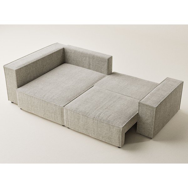 Bézs zsenília kinyitható-tárolóhelyes sarokkanapé (bal oldali-L alakú) Tonga – Maison de Rêve-image-3