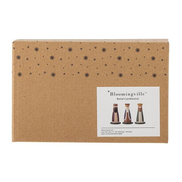 Fa gyertyatartó készlet karácsonyi mintával, 3 db-os  Betiel – Bloomingville-image-3