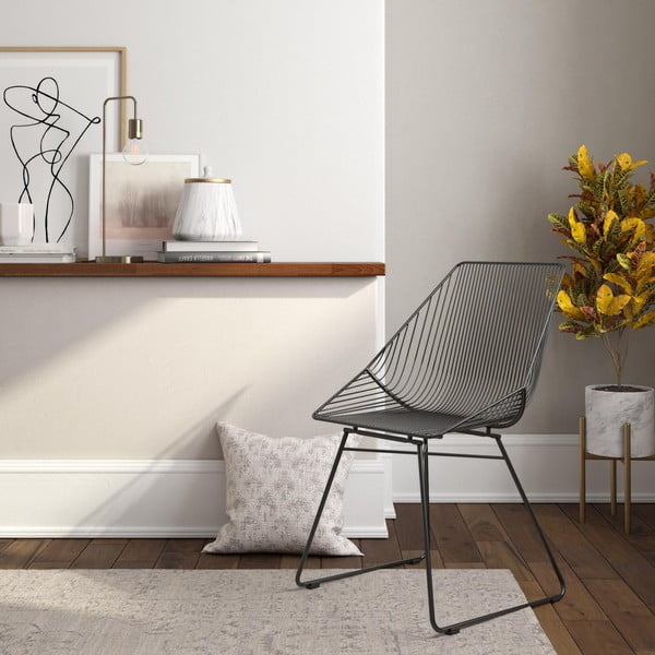 Ellis fekete fém szék - CosmoLiving by Cosmopolitan-image-1