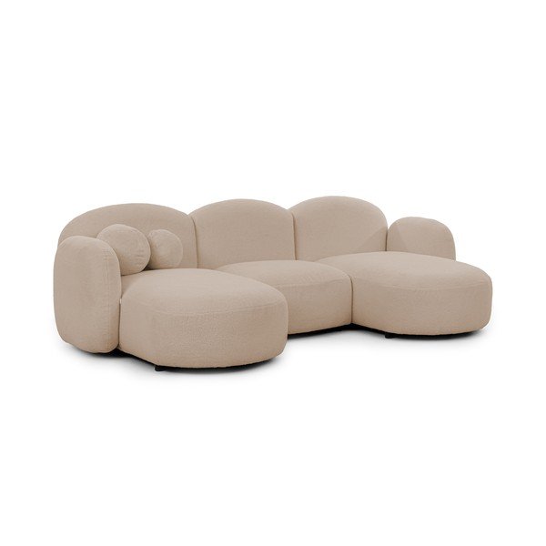 Világosbarna buklé  sarokkanapé (U alakú) Orbit – Ropez