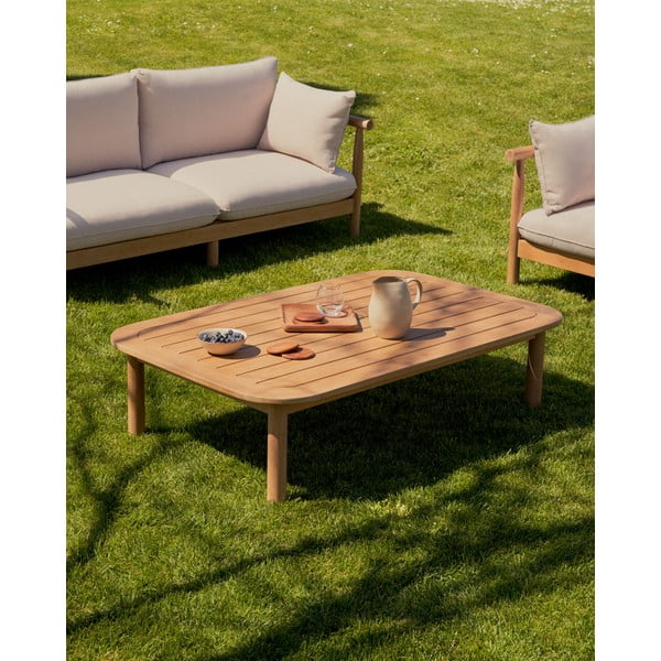 Natúr színű eukaliptusz dohányzóasztal 89x140 cm Sacova – Kave Home-image-1