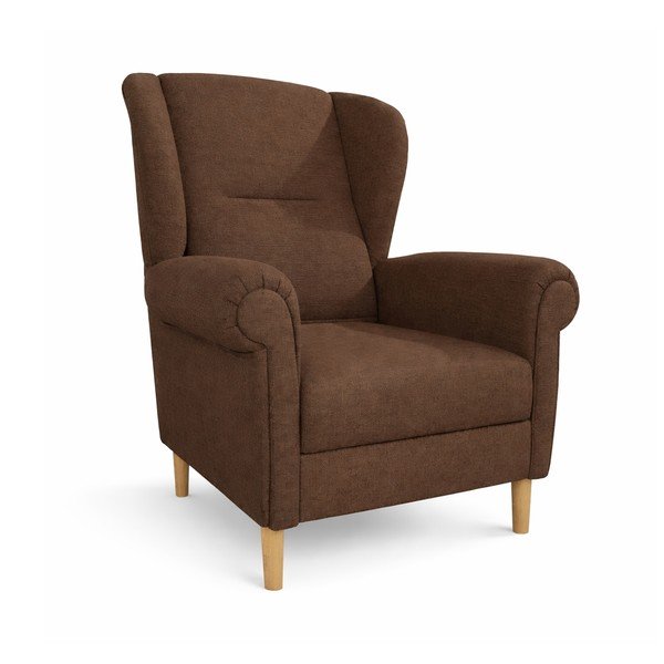 Sötétbarna füles fotel Swan – Ropez