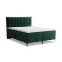 Sötétzöld ágyneműtartós boxspring ágy 180x200 cm Mikana – Makamii