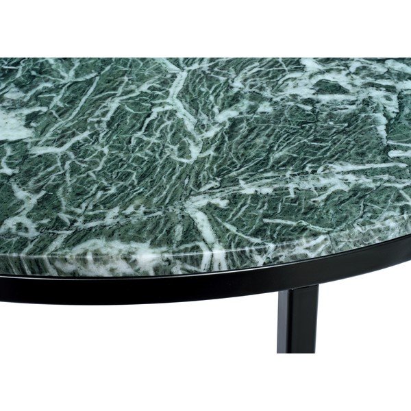 Accent sötétzöld márvány dohányzóasztal fekete lábszerkezetekkel, ⌀ 85 cm - RGE-image-1