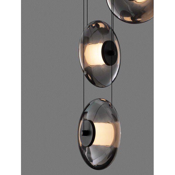Matt fekete üveg LED dimmelhető függőlámpa ø 40 cm Ballet – Nova Luce-image-2