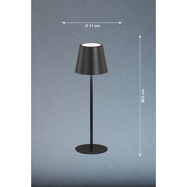 Fekete LED asztali lámpa fém búrával (magasság 36,5 cm) Viletto – Fischer & Honsel-image-2