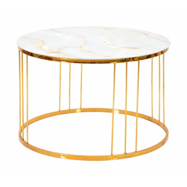 Simple Paris aranyszínű dohányzóasztal, ⌀ 70 cm - Mauro Ferretti