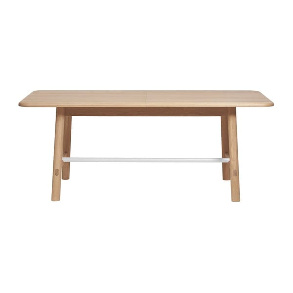 Helene tölgyfa bővíthető asztal fehér merevítőrúddal, szélessége 240 cm - HARTÔ