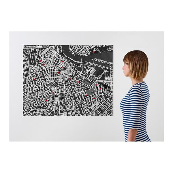 Pin Amsterdam fekete falitérkép - Palomar