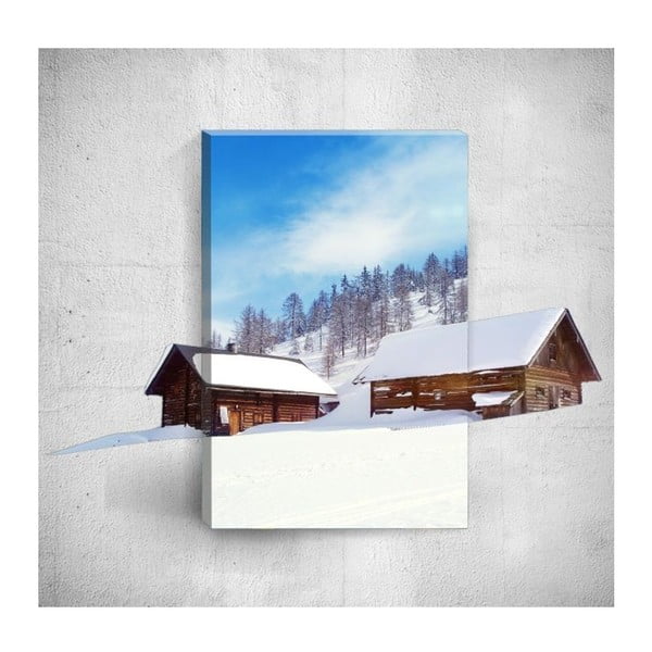 Winter Huts 3D fali kép, 40 x 60 cm - Mosticx