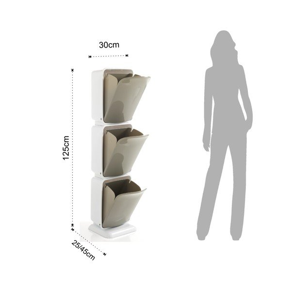Riky szelektív 3 rekeszes szemetes, magasság 125 cm - Tomasucci-image-2
