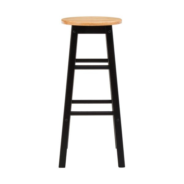Fekete-natúr színű kaucsukfa bárszék (ülésmagasság 74 cm) Chester – Premier Housewares-image-2