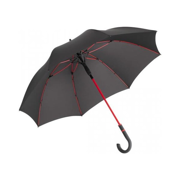 Fare Proof fekete szélálló esernyő piros részletekkel, ⌀ 112 cm - Ambiance