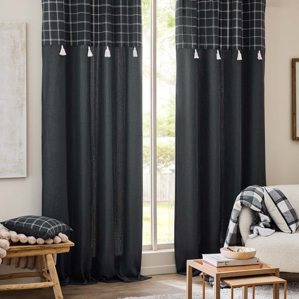 Antracitszürke pamutkeverék függöny 140x240 cm Everest – douceur d'intérieur-image-3