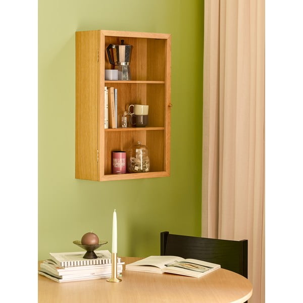 Natúr színű függő tálalószekrény tölgyfa dekorral 50x80 cm Panorama – Hübsch-image-3