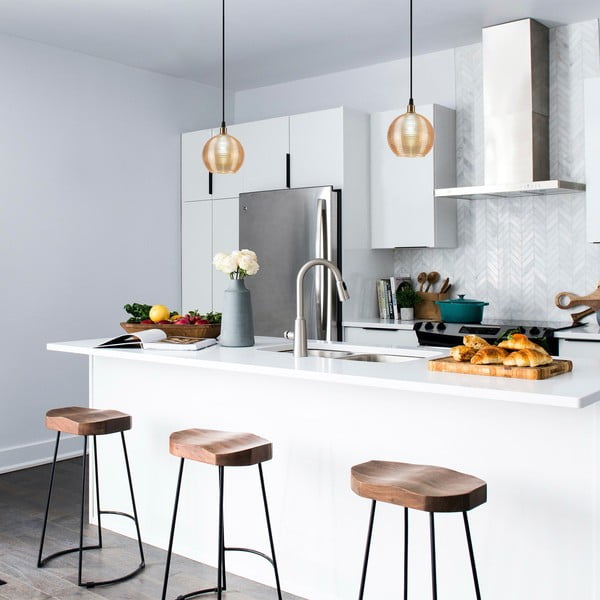 Okkersárga-aranyszínű függőlámpa üveg búrával ø 15 cm Muzo – Opviq lights-image-1