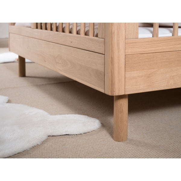 Natúr színű tölgyfa babaágy 70x140 cm Forrest – Vipack-image-3