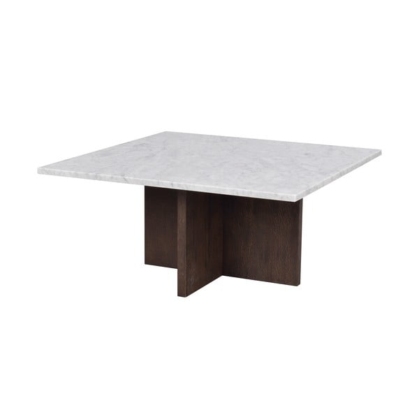 Fehér-barna márvány dohányzóasztal 90x90 cm Brooksville - Rowico