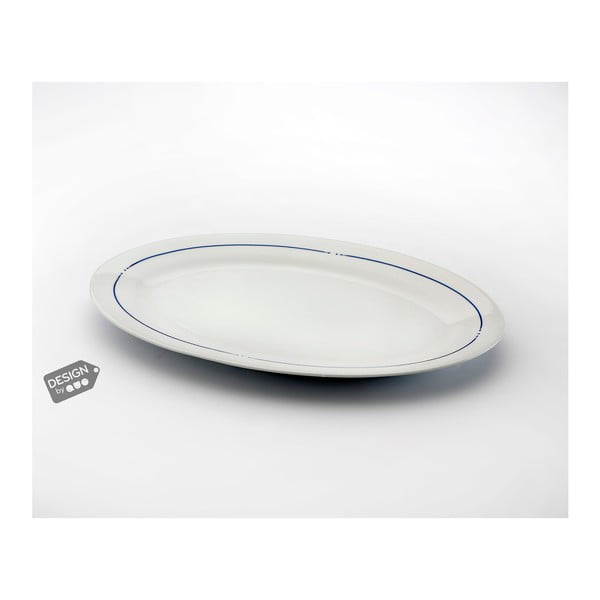 Mer porcelán szervírozó tányér kék csíkkal - Versa