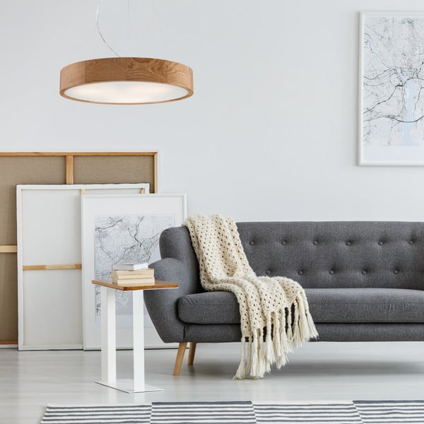 Barna függőlámpa üveg búrával ø 47 cm Eveline – LAMKUR-image-2