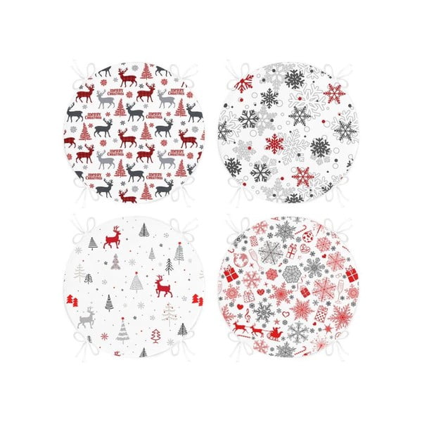 Székpárna szett karácsonyi mintával 4 db-os  ø 40 cm Snowflakes – Mila Home