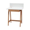 Luka Oak fehér íróasztal kőrisfa lábakkal, hossz 65 cm - Ragaba