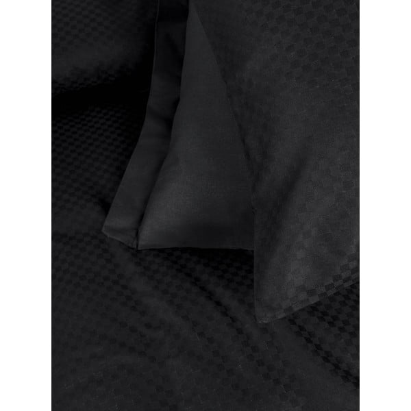 Fekete kétszemélyes-hosszabbított renforcé pamut ágyneműhuzat 240x220 cm Checkered – Mila Home Luxury-image-3