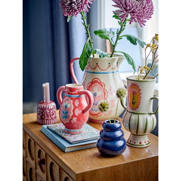 Bézs kőedény kézzel festett váza (magasság 21 cm) Odina – Bloomingville-image-3