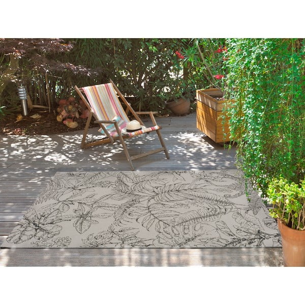 Tokio Leaf krémszínű kültéri szőnyeg, 135 x 190 cm - Universal-image-1