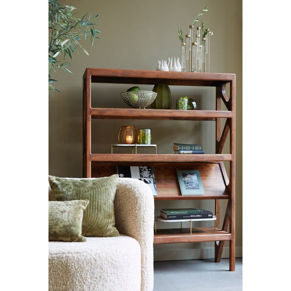 Barna akácfa könyvespolc 120x160 cm Yuki – Light & Living-image-2