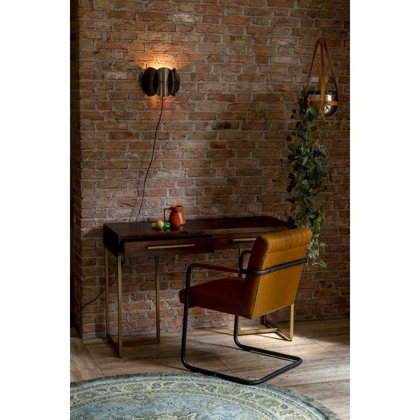 Sötét natúr színű konzolasztal akácfa dekorral 45x120 cm Class – Dutchbone-image-1