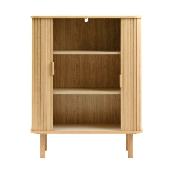 Natúr színű szekrény tolóajtóval, tölgyfa dekorral 113x90 cm Cavo – Unique Furniture-image-4