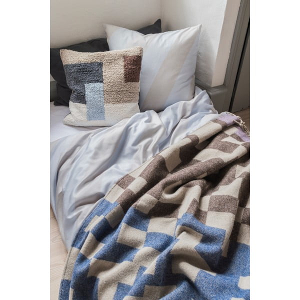 Világosszürke-bézs kétszemélyes hosszabbított pamut-szatén ágyneműhuzat 200x220 cm Diagonal – Mette Ditmer Denmark-image-3