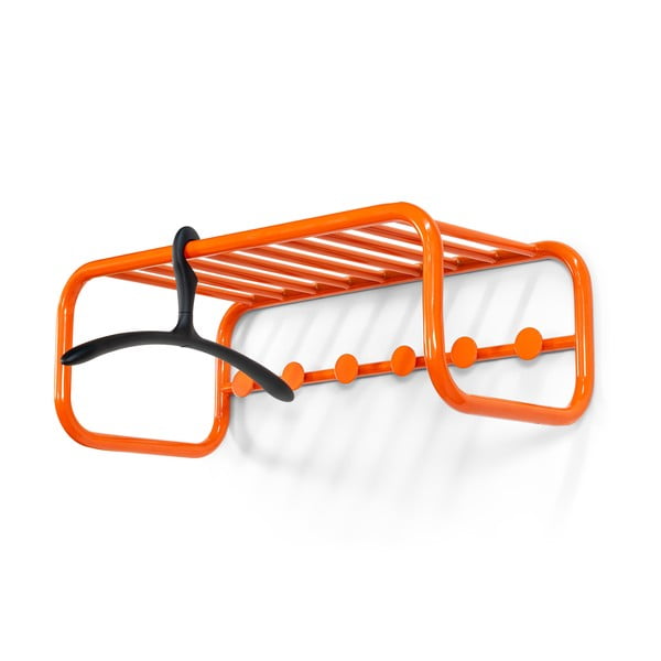 Narancssárga fém fali fogas polccal 72 cm Retro – Spinder Design-image-3