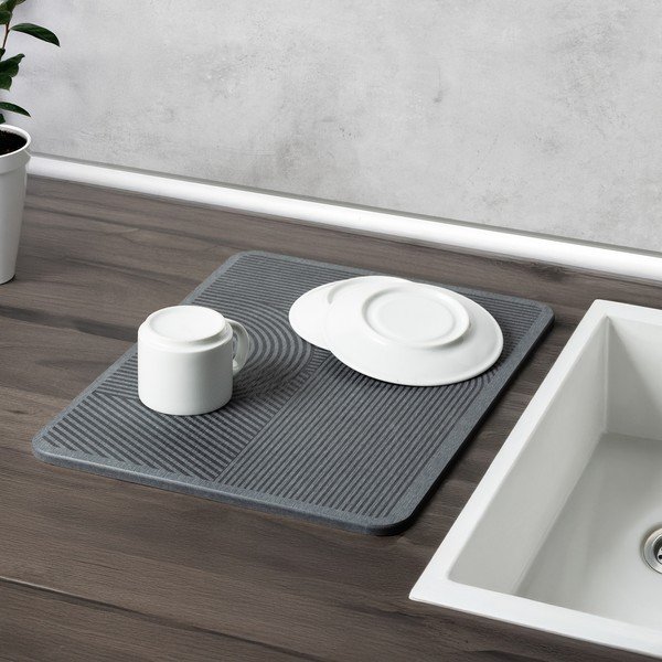 Szürke kovaföld edénycsepegtető alátét 40x30 cm Damon – Wenko-image-1