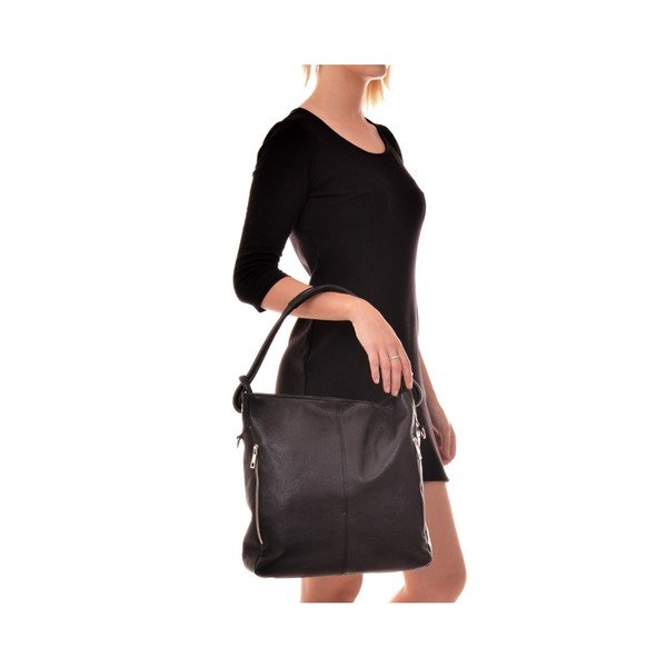 Smiela fekete bőr kézitáska - Anna Luchini-image-3