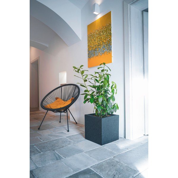 Újrahasznosított műanyag önöntözős virágcserép Cubico Stone – Flower Lover-image-1