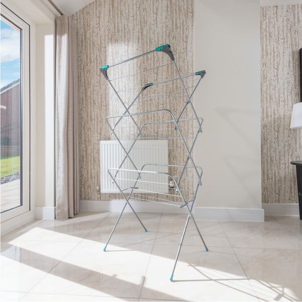 Ezüstszínű háromszintes ruhaszárító állvány - Addis-image-3