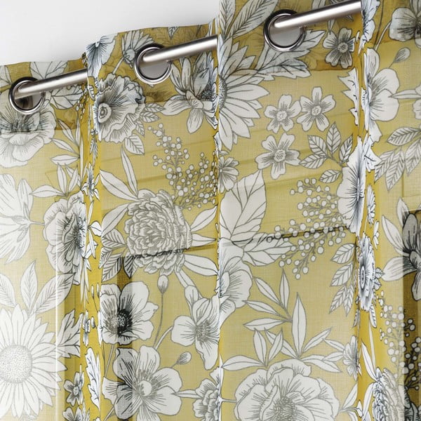 Okkersárga átlátszó függöny 140x280 cm Milady – douceur d'intérieur-image-1